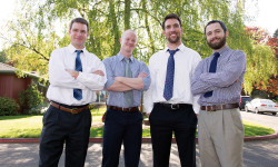 Forge Portland's founding members (law school Class of 2014): Robert Bart, Howard Voght, Jeffrey Crosswhite, and Thomas Sunderland